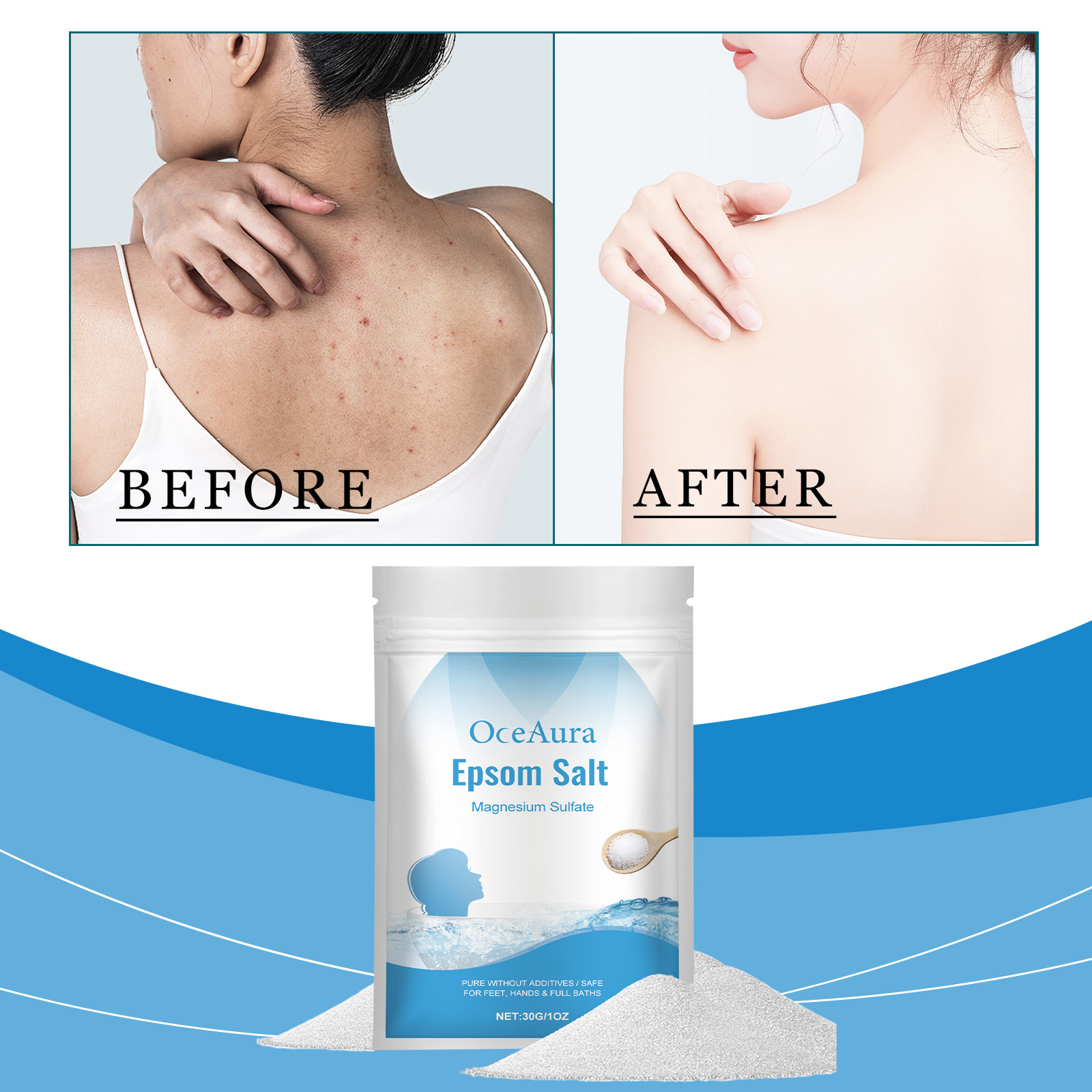 Bath Salts Magnesium - Соль Эпсома, сульфат магния, увлажняющий, отшелушивающий,