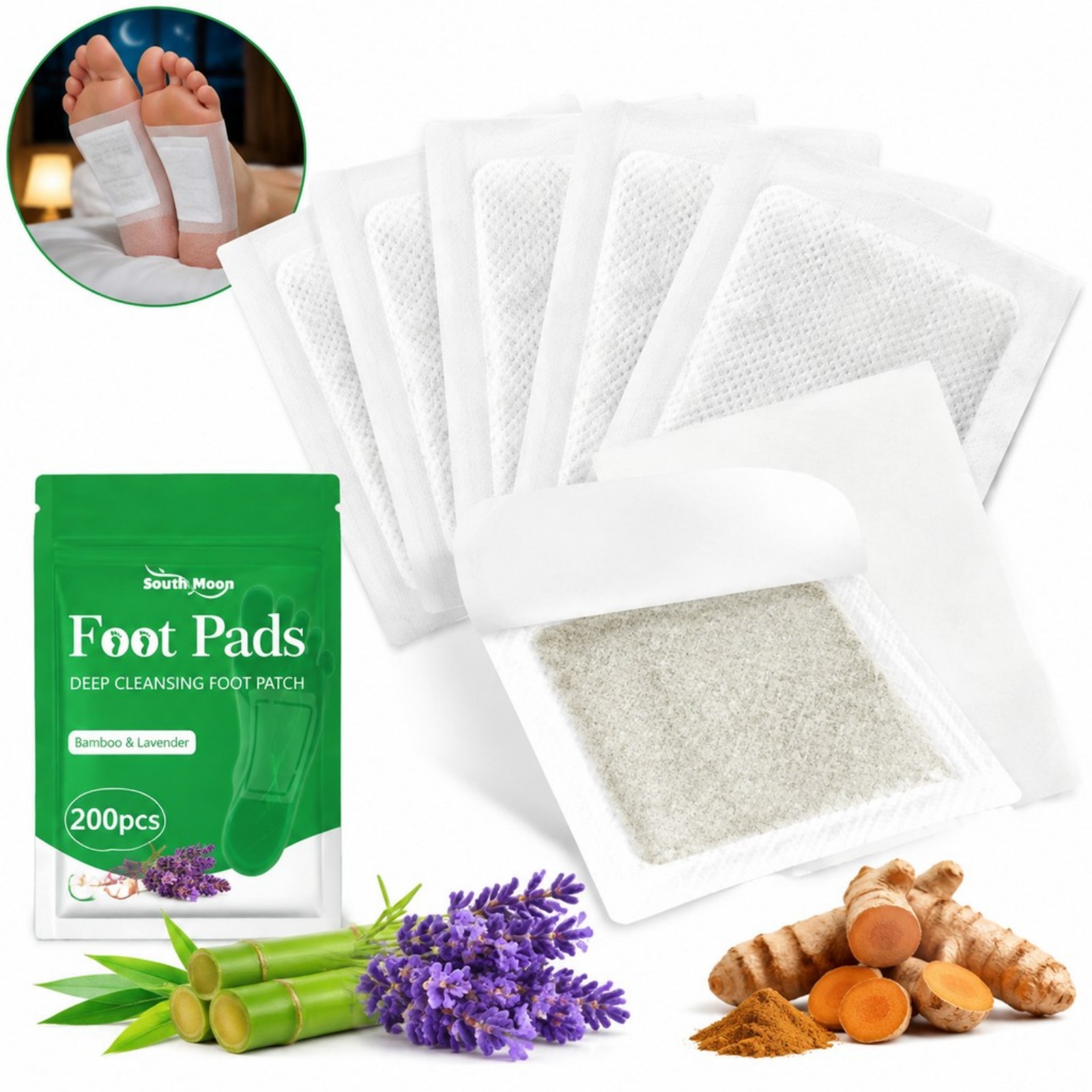 Detox Foot Patch - 12/36/60/120 шт. Патчи для ухода за
