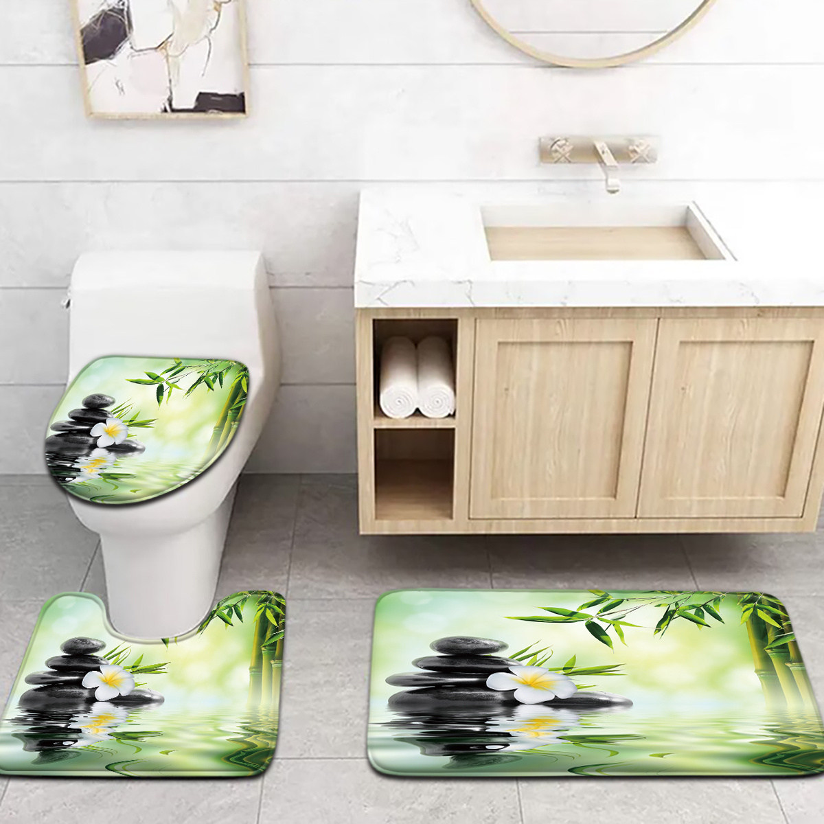 3-х предметное китайское бамбу – обзор и цена Bamboo Bath Mat