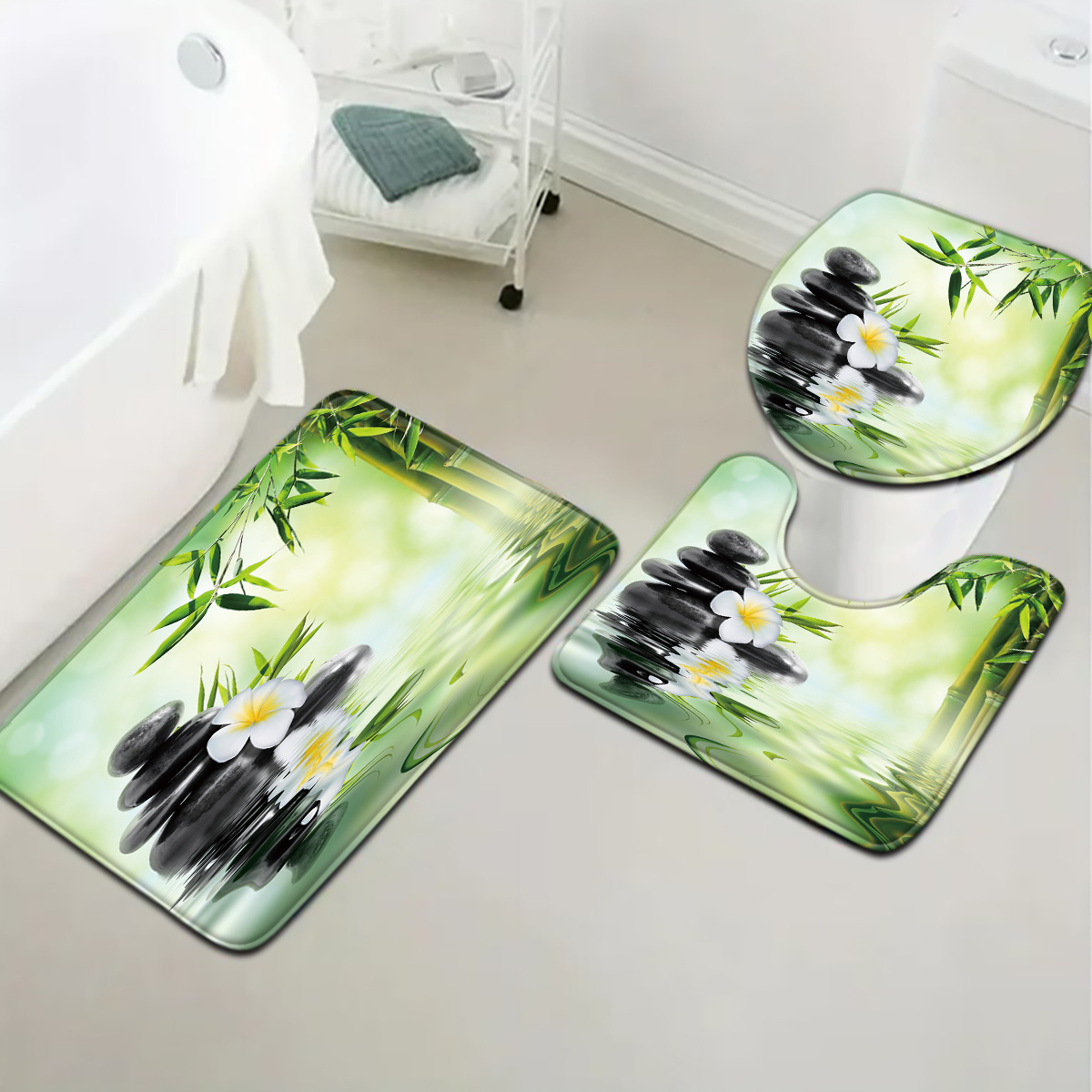 3-х предметное китайское бамбу – обзор и цена Bamboo Bath Mat