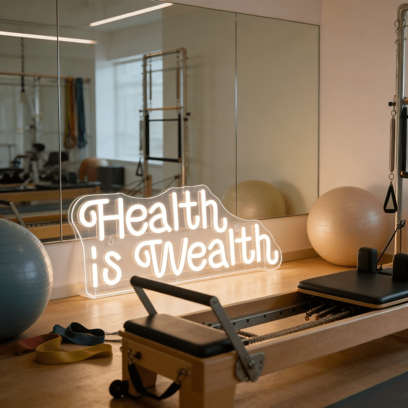 Неоновая вывеска «Здоровье — э – обзор и цена Health Wellness Lifestyle